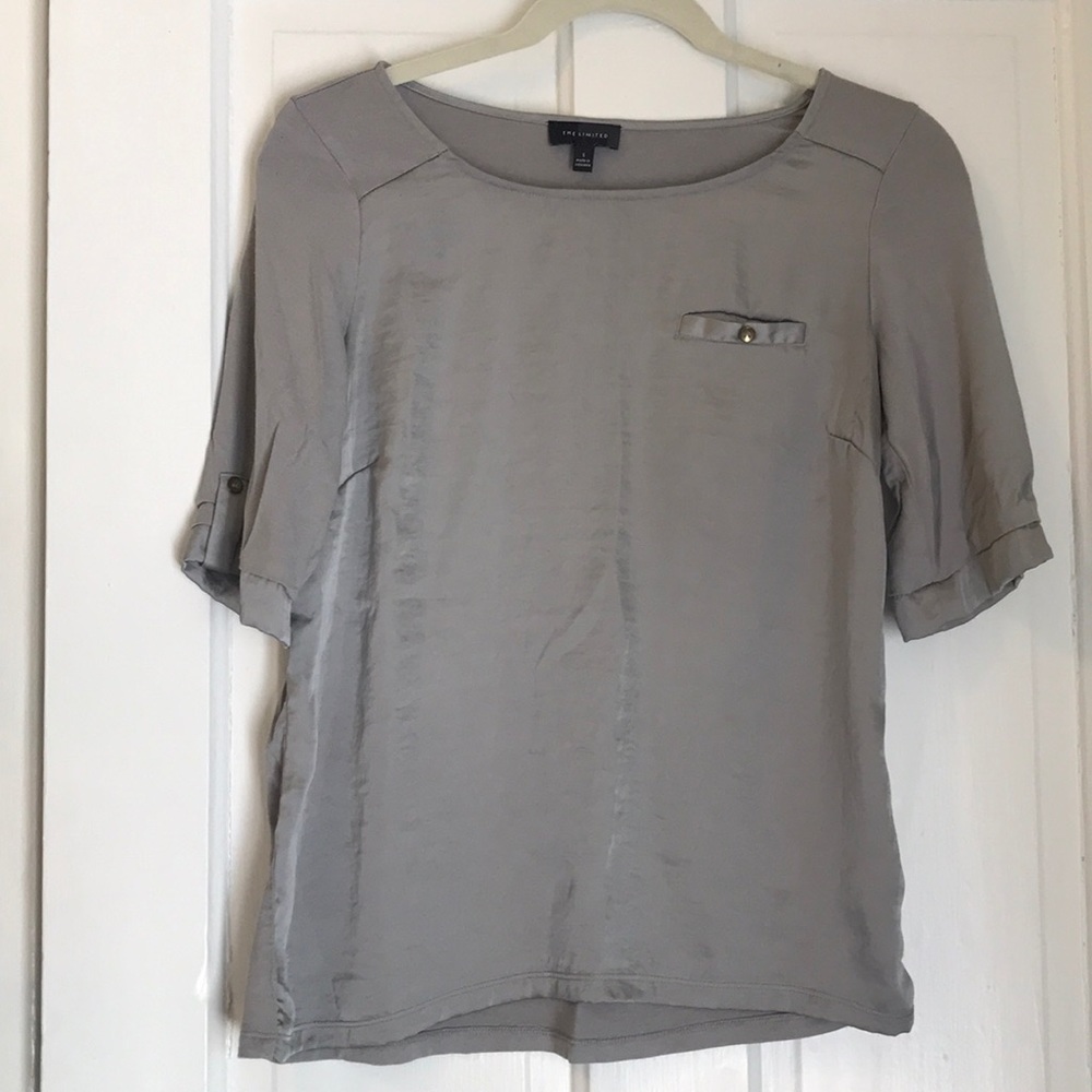 Gray/silver work blouse from The Limited